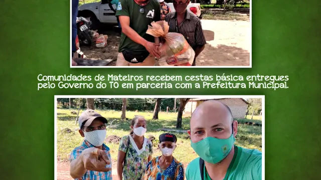 Comunidade de Mateiros recebem cestas básicas entregues pelo Governo do TO em parceria com a Prefeitura Municipal