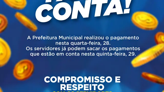 Servidores da Prefeitura de Mateiros já estão com pagamentos em conta